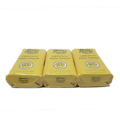 Heno de Pravia Original natural ingredients graphic emphasizes 100 natural formula.