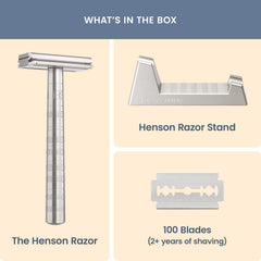 Henson aluminum stand machined for stable drying between shaves