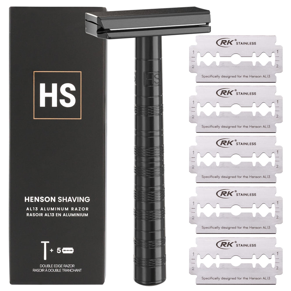 Henson Shaving Razor jet black body shot for premium grooming experience