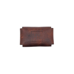 Henson Shaving brown leather razor sheath offers durable travel protection and easy blade access.