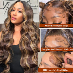 Hepnok HD lace-front close-up showing seamless skin-tone blend and full appearance.