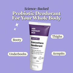 Her Fantasy Box Everywhere Deodorant berry scent closeup showing creamy texture.