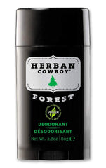 Herban Cowboy Forest Deodorant bottle 2.8 oz delivers long-lasting freshness for daily wear.