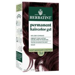 Herbatint hair dye 5M Light Mahogany Chestnut packaging highlights sustainable, reusable design.