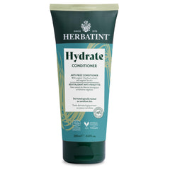 Herbatint Hydrate Conditioner bottle closeup highlighting deep hydration and silky softness.