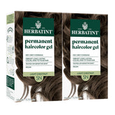 Herbatint permanent hair dye 5N light chestnut application for even gray coverage.
