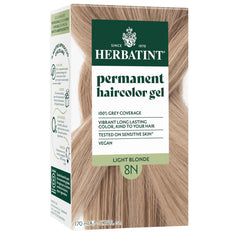 Herbatint 8N bottle close-up for natural gray coverage at home.