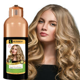 HERBBY hair color shampoo bottle-pour demonstrates easy at-home color with lasting vibrancy