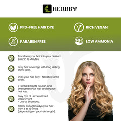 HERBBY color-transformation image reveals even, shiny hair color