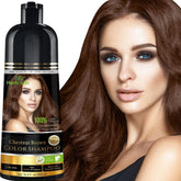 Herbishh Chestnut Brown hair color shampoo bottle for at-home color in minutes