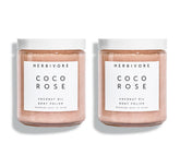 Herbivore Coco Rose scrub jar ready for moisturizing exfoliation.