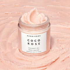 HERBIVORE Coco Rose shea butter closeup shows nourishing creaminess