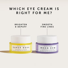 HERBIVORE Super Nova eye cream being applied with ring finger around eye