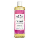 Heritage Store Castor Oil bottle closeup for nourishing hair care and scalp hydration.