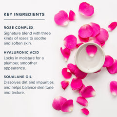 HERITAGE STORE Rosewater Cleanser closeup-skin reveals soft, hydrated texture