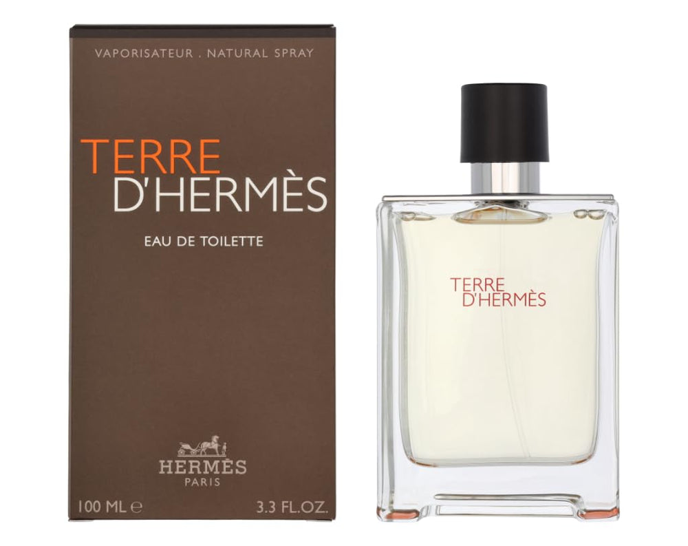 Hermès Terre d’Hermès bottle close-up showing rugged confidence for daytime wear.