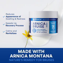 Hermon Arnica Bruising Cream closeup texture highlights non-greasy hydration for delicate skin.
