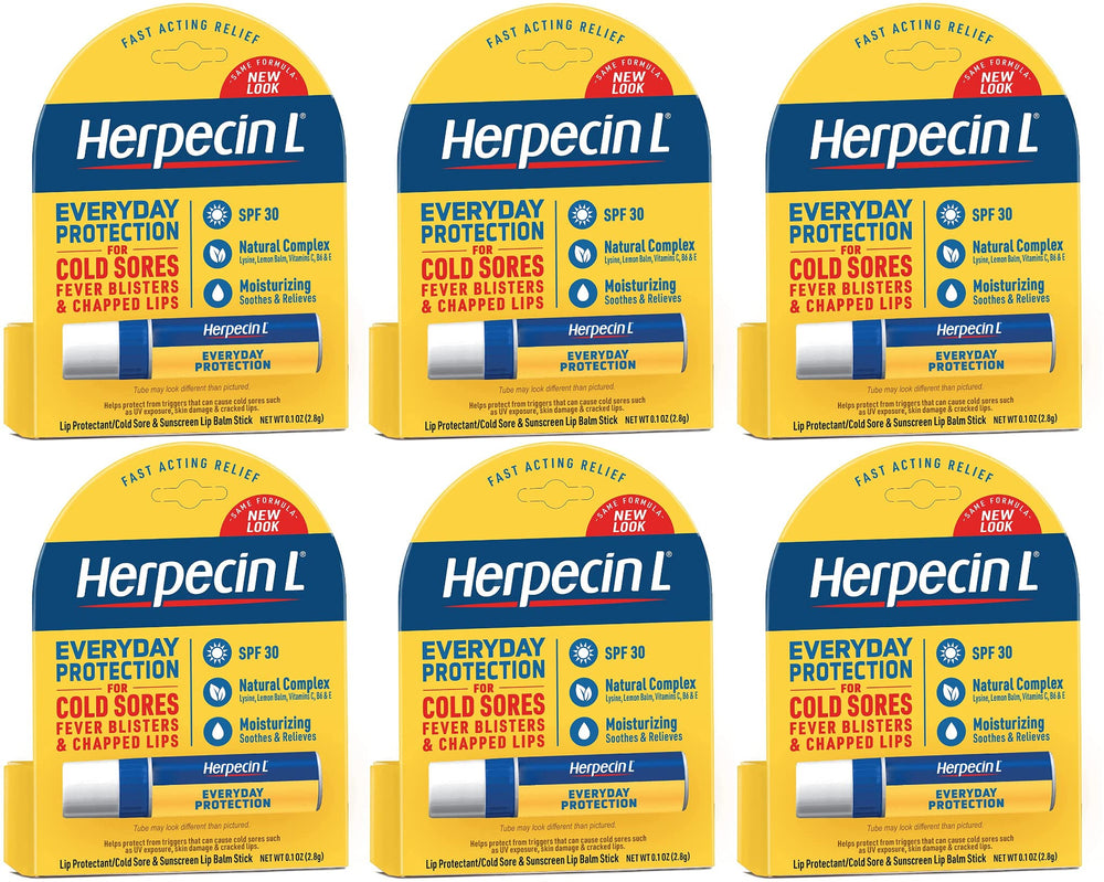 Herpecin L lip protectant SPF 30 front view with compact tube for on-the-go hydration.