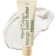 hetras hinoki perfume hand cream bottle with fresh cypress scent and light hydration