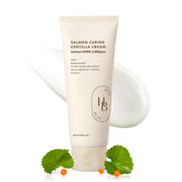 HEVEBLUE Salmon Caring Centella Cream bottle with rich hydration emphasis