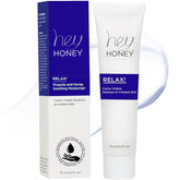 Hey Honey Relax bottle front showing soothing rosacea relief in lightweight moisturizer