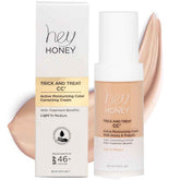 Hey Honey Trick and Treat CC Cream SPF 46 jar close-up offers natural glow and even coverage.