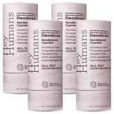 Hey Humans deodorant packaging close-up highlighting recyclable paper packaging for sustainability
