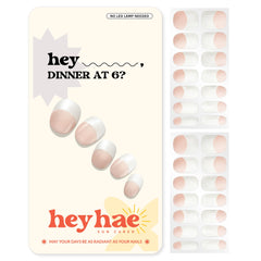 Heyhae semi cured gel nail strips French tip close-up for elegant nails