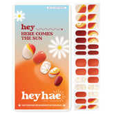 Heyhae semi-cured gel nail strips sun-kissed red for a salon-style mani