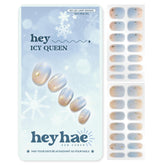 Heyhae semi-cured gel nail strips in winter icy queen style for easy salon-quality nails.