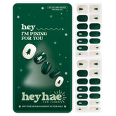 Heyhae semi-cured nail strips glitter green pack shown for easy at-home salon quality.