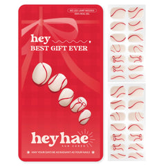 Heyhae semi-cured nail strips package for salon-quality nails at home.