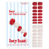 Heyhae winter red polka dots nail strips packaging highlight quick at-home glam