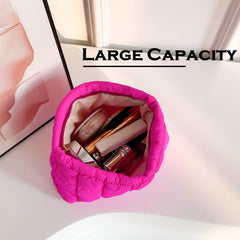HFLZBRO Puffy makeup bag inner-pocket rose highlighting card wallet organization