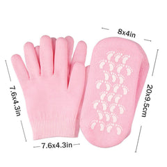 HI FINE CARE gel spa gloves close-up showcasing soft skin-softening gel matrix.