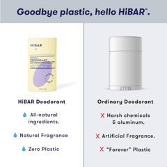 HIBAR vegan, Leaping Bunny-certified deodorant safe for sensitive skin.