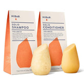 HIBAR Volumize shampoo bar pour demonstrates instant root lift for fine hair.