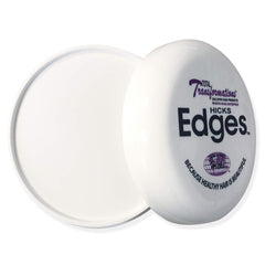 Hicks Total Transformations Edges Gel application demonstrates smoothing around hairlines for neat results.