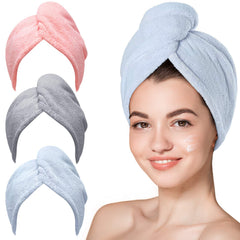 Hicober microfiber hair towel wrap blue shows quick absorption for faster drying
