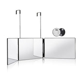 HIEEY 3-way mirror vanity setup with wide-angle viewing for styling.