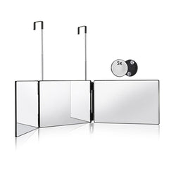 HIEEY 3-way mirror vanity setup with wide-angle viewing for styling.