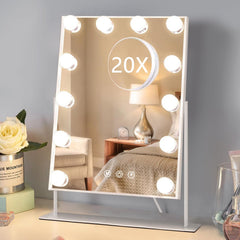 HIEEY Hollywood makeup mirror with 12 dimmable bulbs for even, flattering light