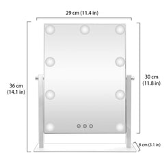HIEEY vanity mirror with three color modes for day, neutral, or warm lighting
