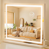 HIEEY lighted makeup mirror front view with bright LED lights for precise makeup