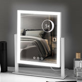 HIEEY lighted makeup mirror front view with even LED lighting for precise makeup