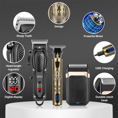HIENA PRO LED display shows battery status for planned grooming.