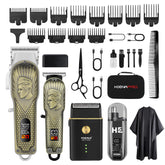 HIENA PRO professional hair clippers set in a black bag for complete at-home grooming.