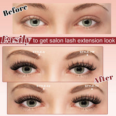 Higu clace easy-on easy-off magnetic lashes for quick wear and removal.