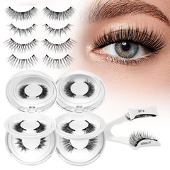 Higu clace magnetic eyelashes kit with four pairs and applicators for fast, mess-free beauty.