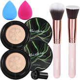 Hilareco air cushion CC cream 02 Natural swatch delivers breathable coverage for a natural base.
